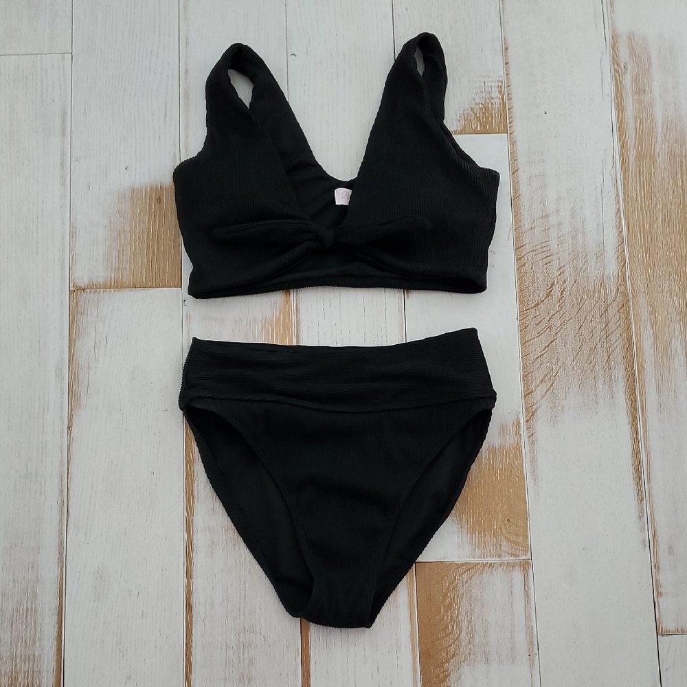 Pink Lily Black Bikini Set Brand New